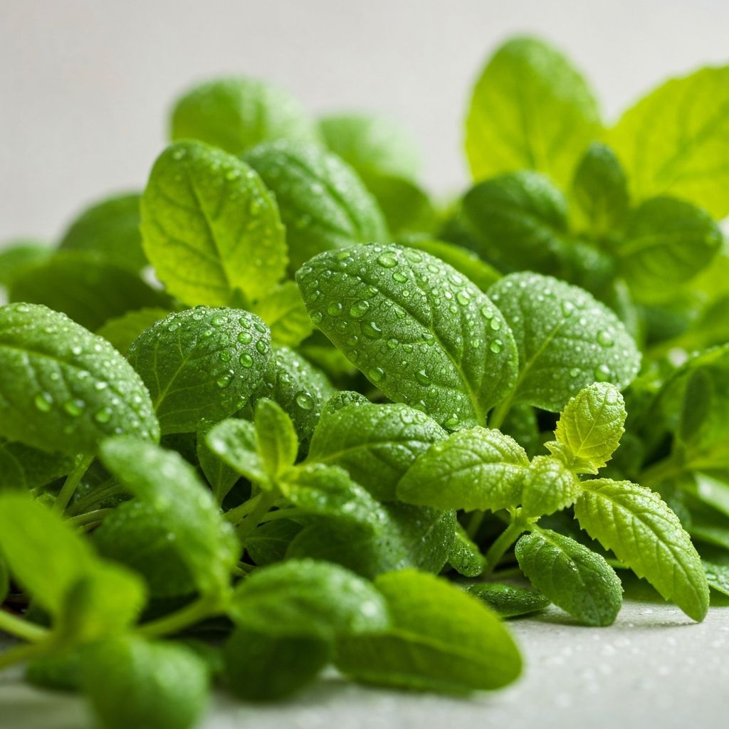 Frische natürliche Pflanzen mit Tautropfen